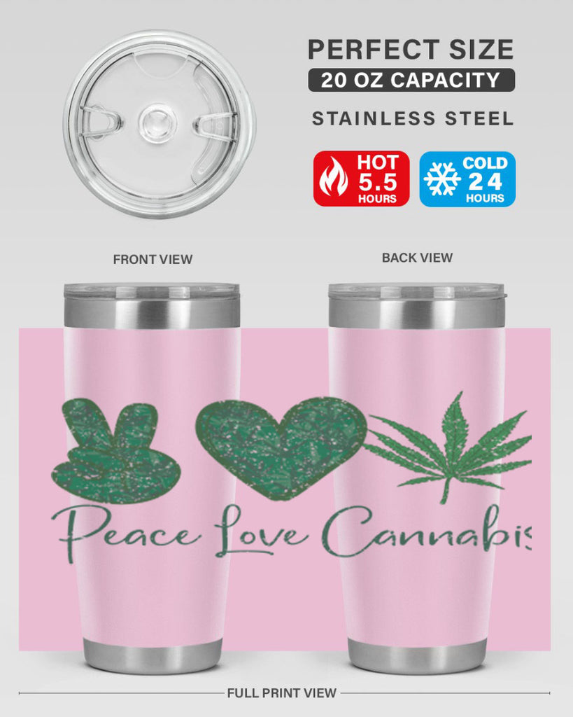 Peace Love Cannabis Sublimation 217#- marijuana- Tumbler