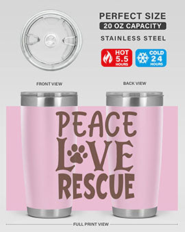 Peace Love Rescue Style 23#- cat- Tumbler