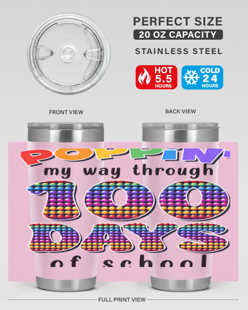 Poppin My Way Through 100 53#- 100 days of school- Tumbler