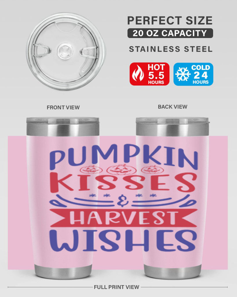 Pumpkin Kisses Harvest Wishes 522#- fall- Tumbler