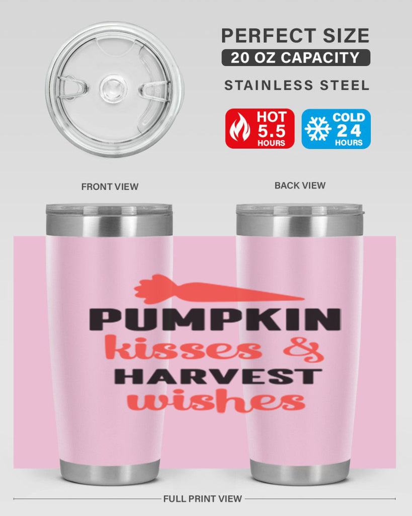 Pumpkin kisses harvest wishes 524#- fall- Tumbler