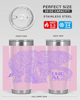 Purple Elephant Alzheimer Awareness 210#- alzheimers- Tumbler