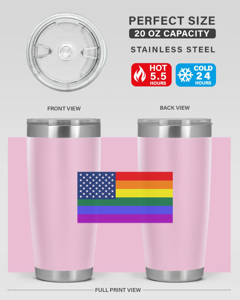 Rainbow american flag 11#- lgbt- Tumbler