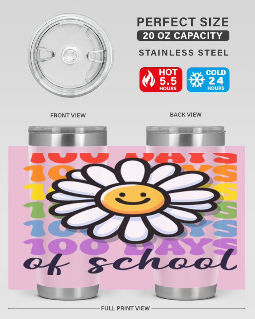 Retro Flower 100 Days Of 56#- 100 days of school- Tumbler