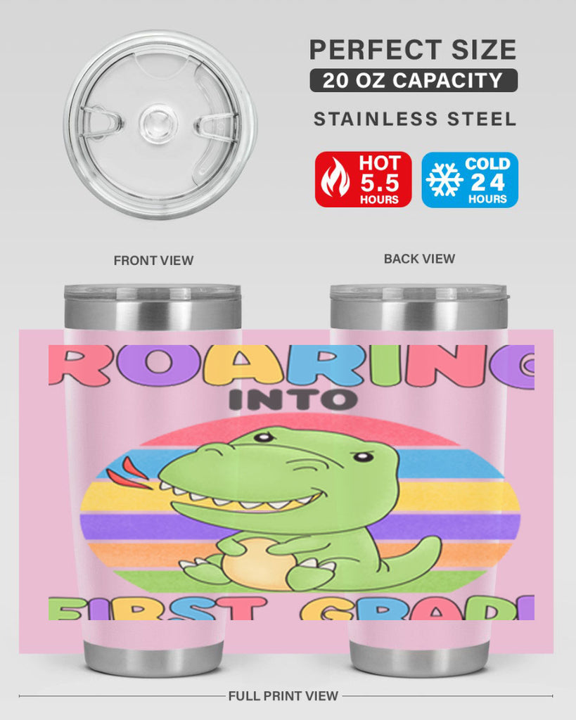 Roaring to 1st Grade Trex 2#- 1st grade- Tumbler