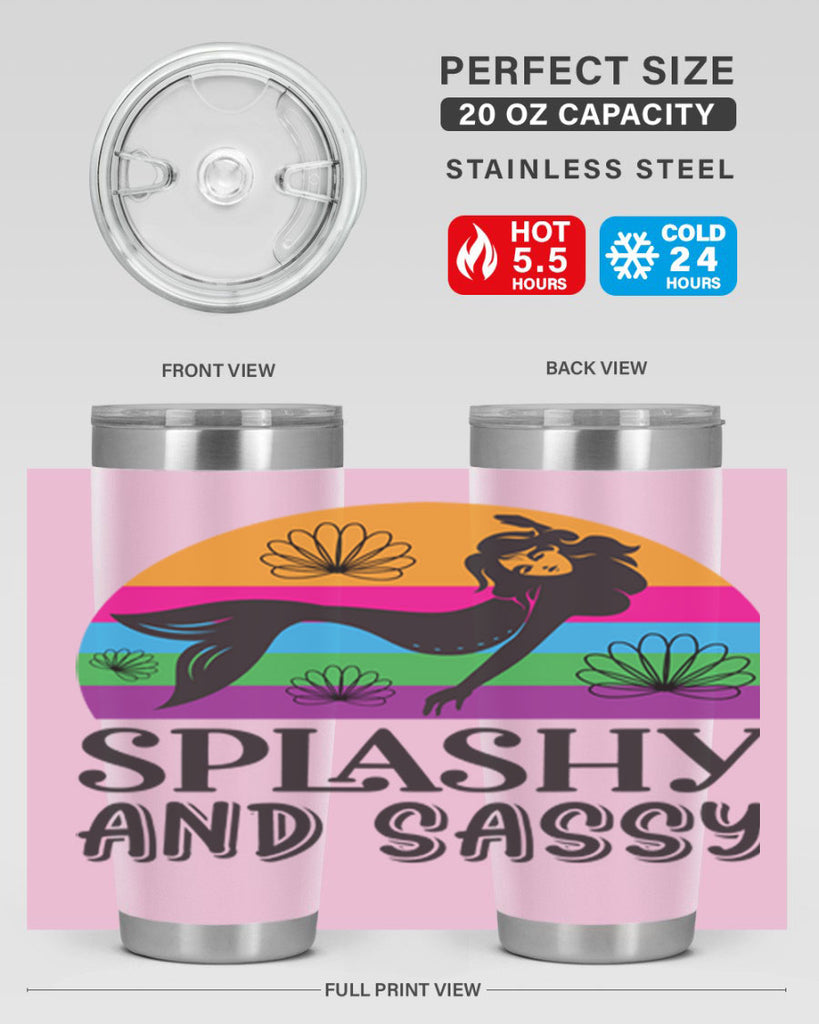 Splashy and sassy 623#- mermaid- Tumbler