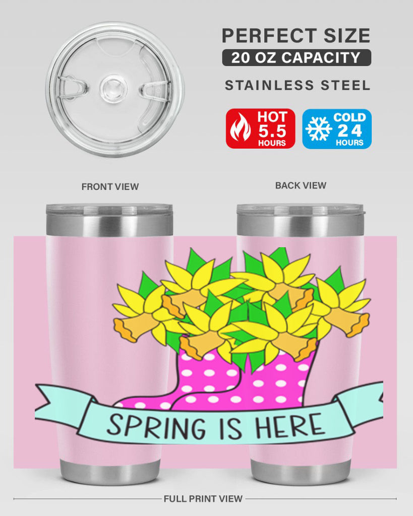 Spring is here daffodil rainboots442#- spring- Tumbler