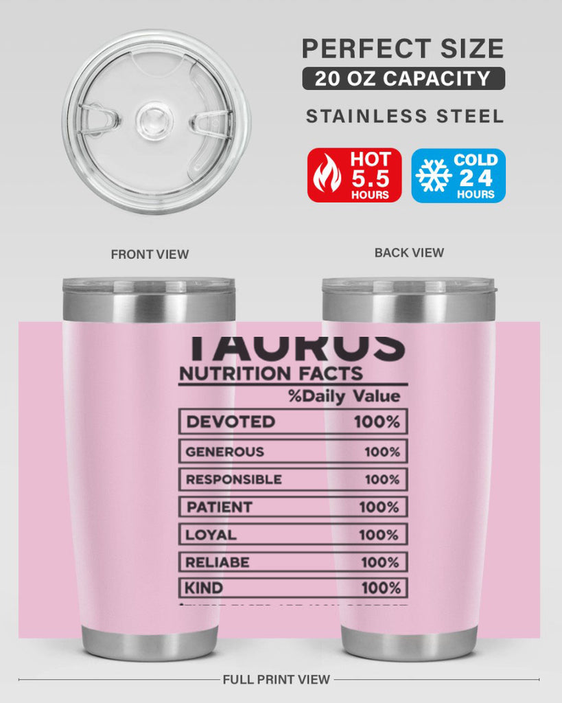 Taurus Nutrition Facts 490#- zodiac- Tumbler