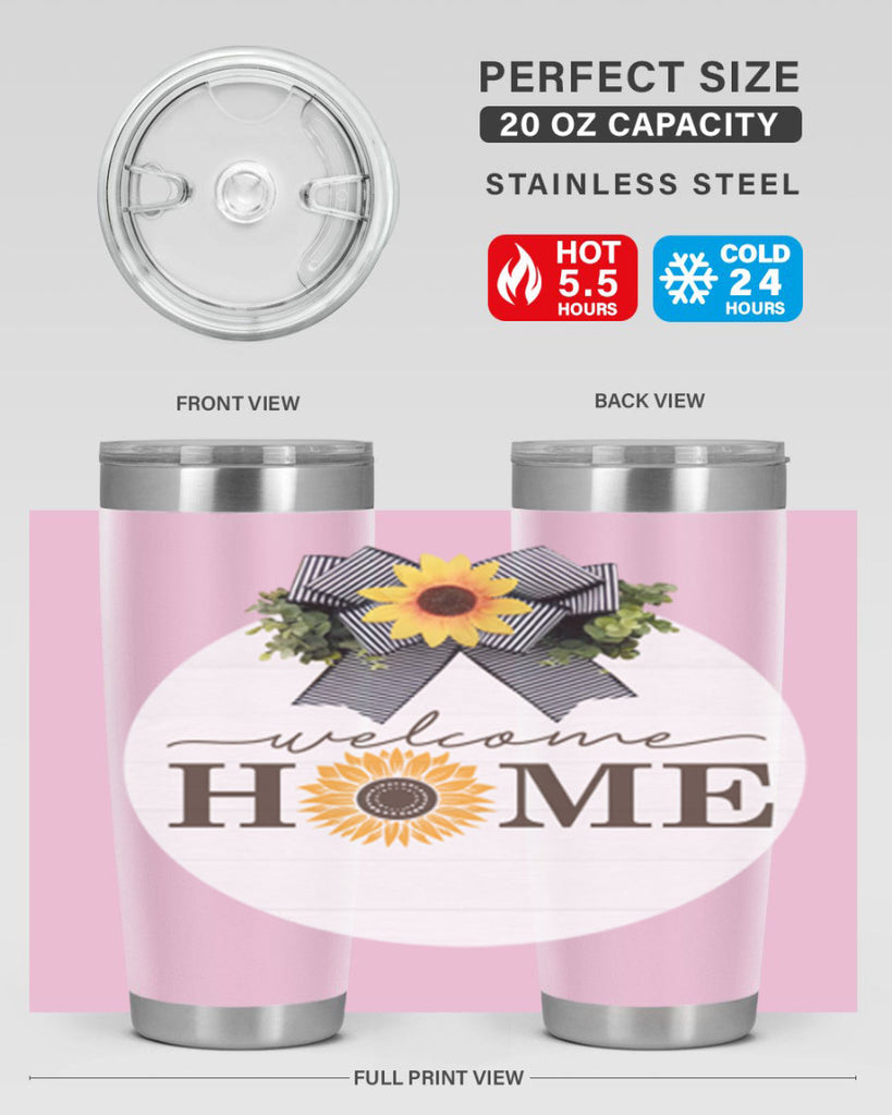 Welcome Home sunflower Mockup572#- spring- Tumbler