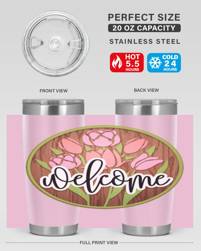 Welcome flowers bouquet Mockup570#- spring- Tumbler