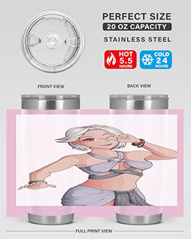 White hair girl wearing summer outfit 40#- anime- Tumbler