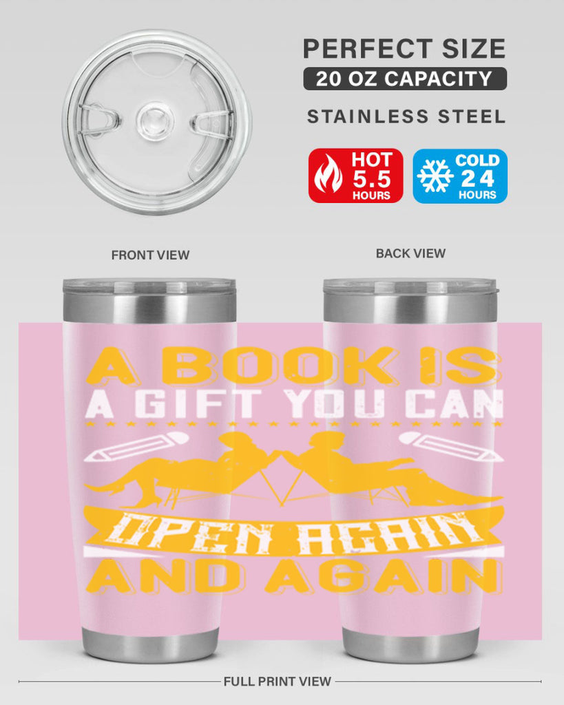 a book is a gift you can open again and again 80#- reading- Tumbler