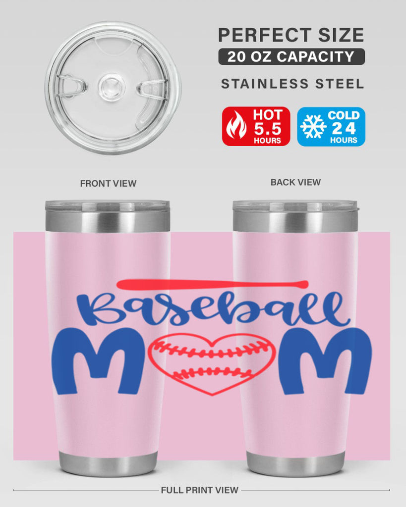 baseball mom 278#- mom- Tumbler