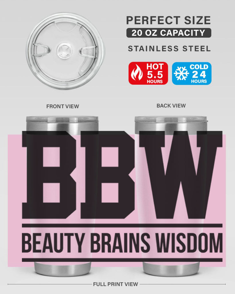 bbw beauty brains wisdom 263#- black words phrases- Cotton Tank