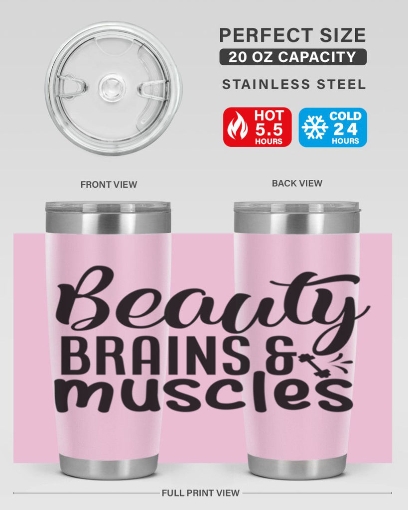 beauty brains muscles 51#- gym- Tumbler