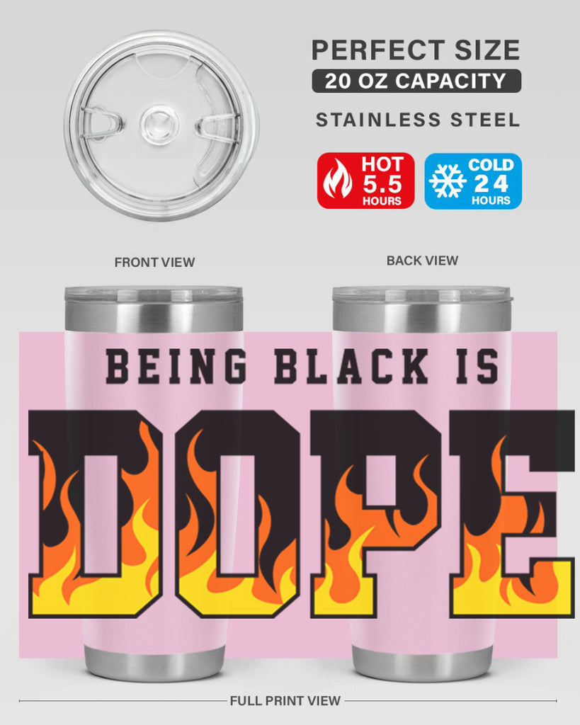 being black is dope flames 256#- black words phrases- Cotton Tank