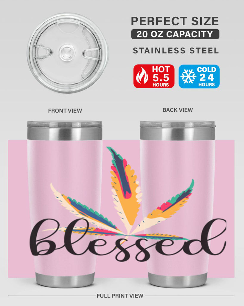 blessed colorful 19#- marijuana- Tumbler