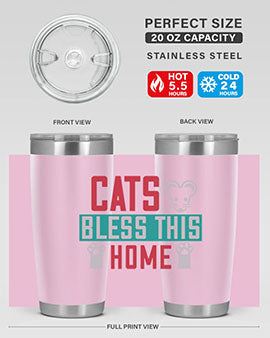 cats bless this home Style 36#- cat- Tumbler