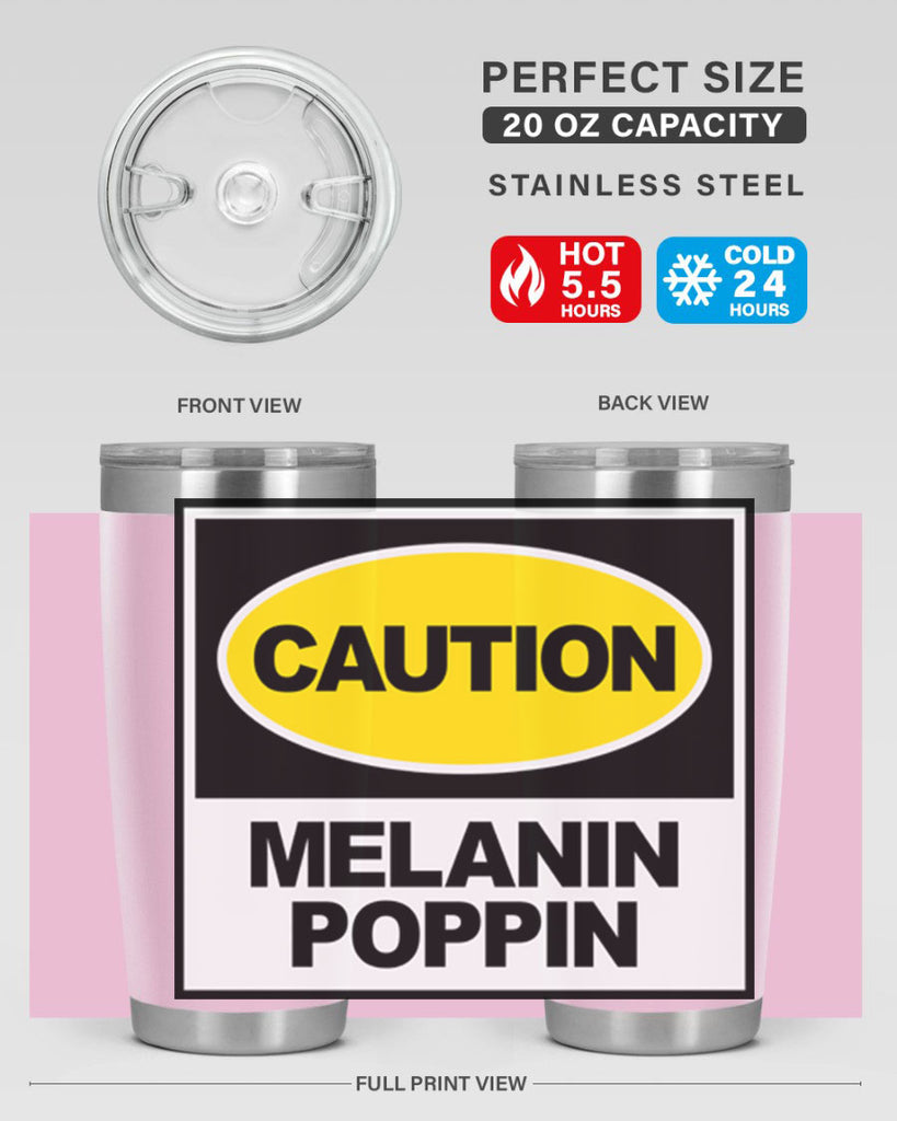 caution melanin poppin 188#- black words phrases- Cotton Tank