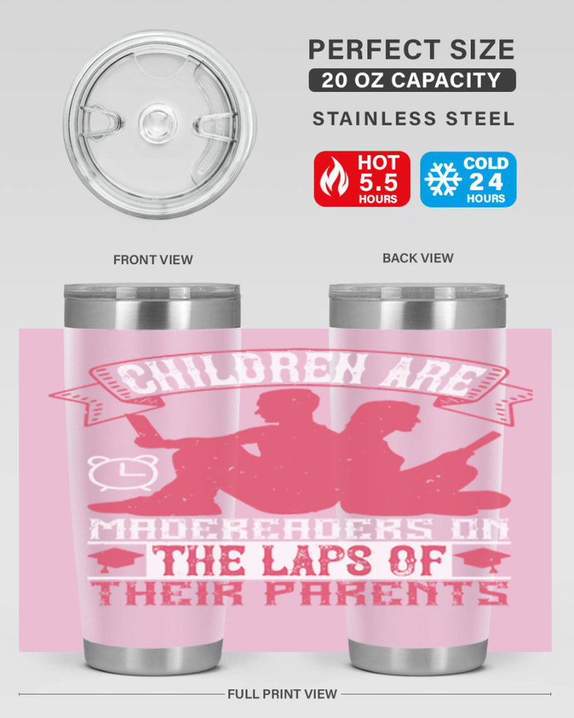 children are made readers on the laps of their parents 73#- reading- Tumbler