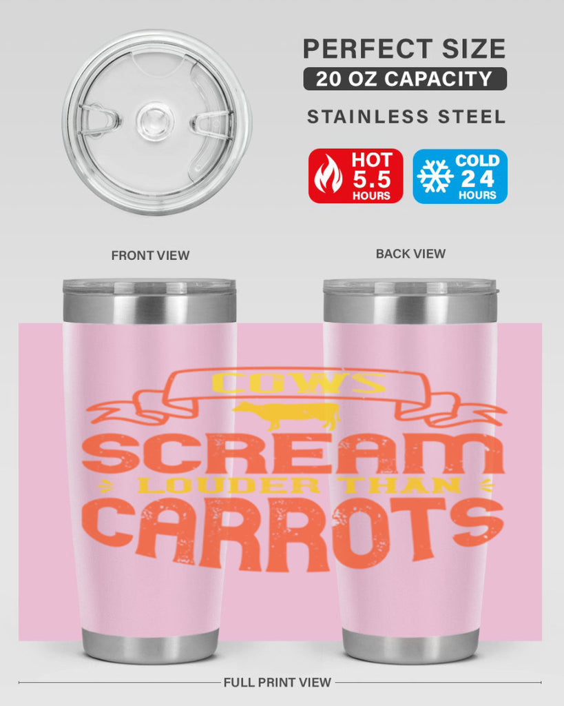 cows scream louder than carrots 71#- vegan- Tumbler