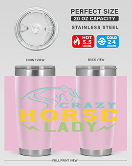 crazy horse lady Style 10#- horse- Tumbler