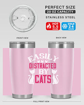 easily distracted by cats Style 46#- cat- Tumbler