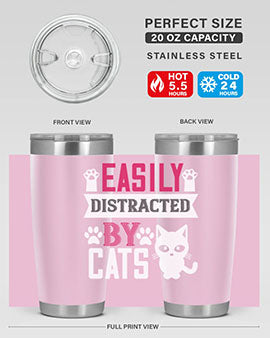 easily distracted by cats Style 47#- cat- Tumbler