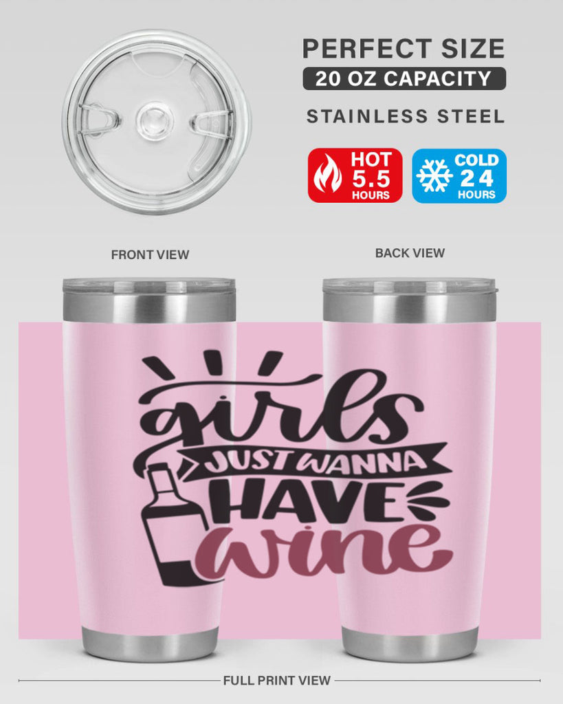 girls just wanna have wine 55#- wine- Tumbler