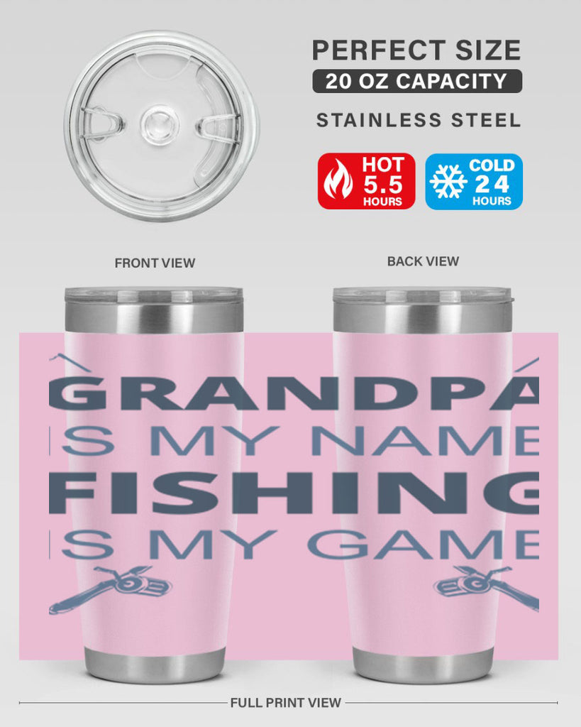 grandpa is my name 124#- fishing- Tumbler