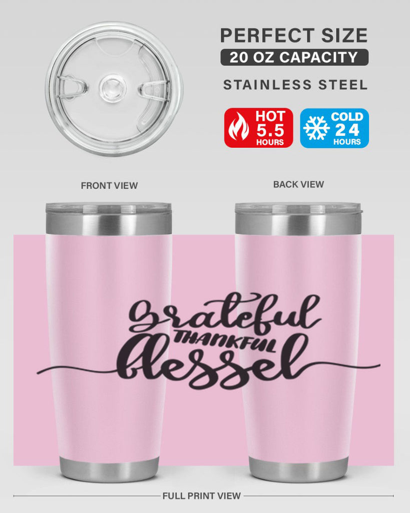 grateful thankful blessed 56#- thanksgiving- Tumbler