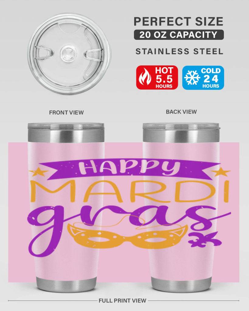 happy mardi gras 70#- mardi gras- Tumbler