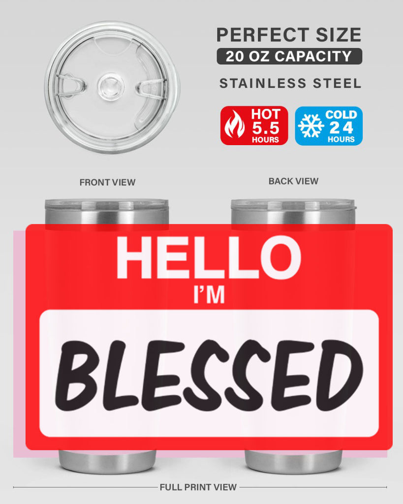 hello im blessed 133#- black words phrases- Cotton Tank