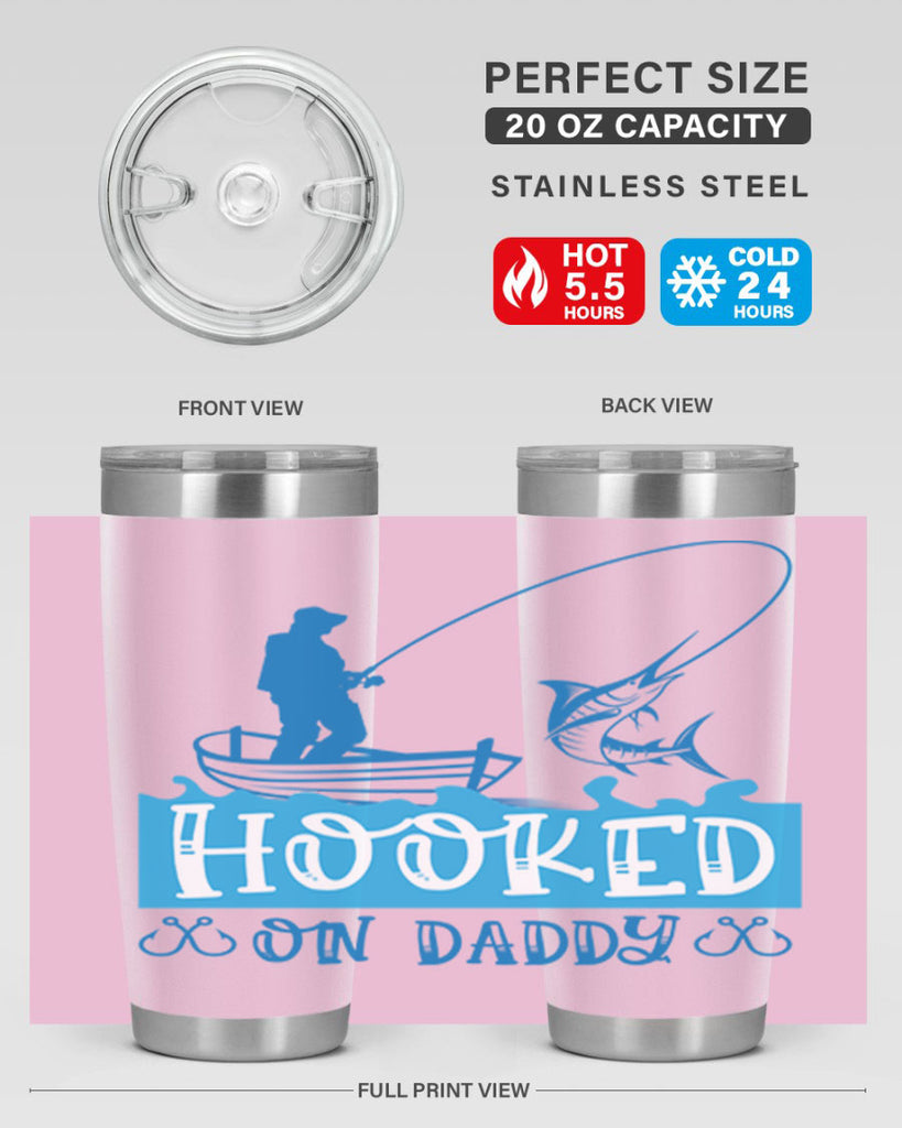 hooked on daddy 218#- fishing- Tumbler