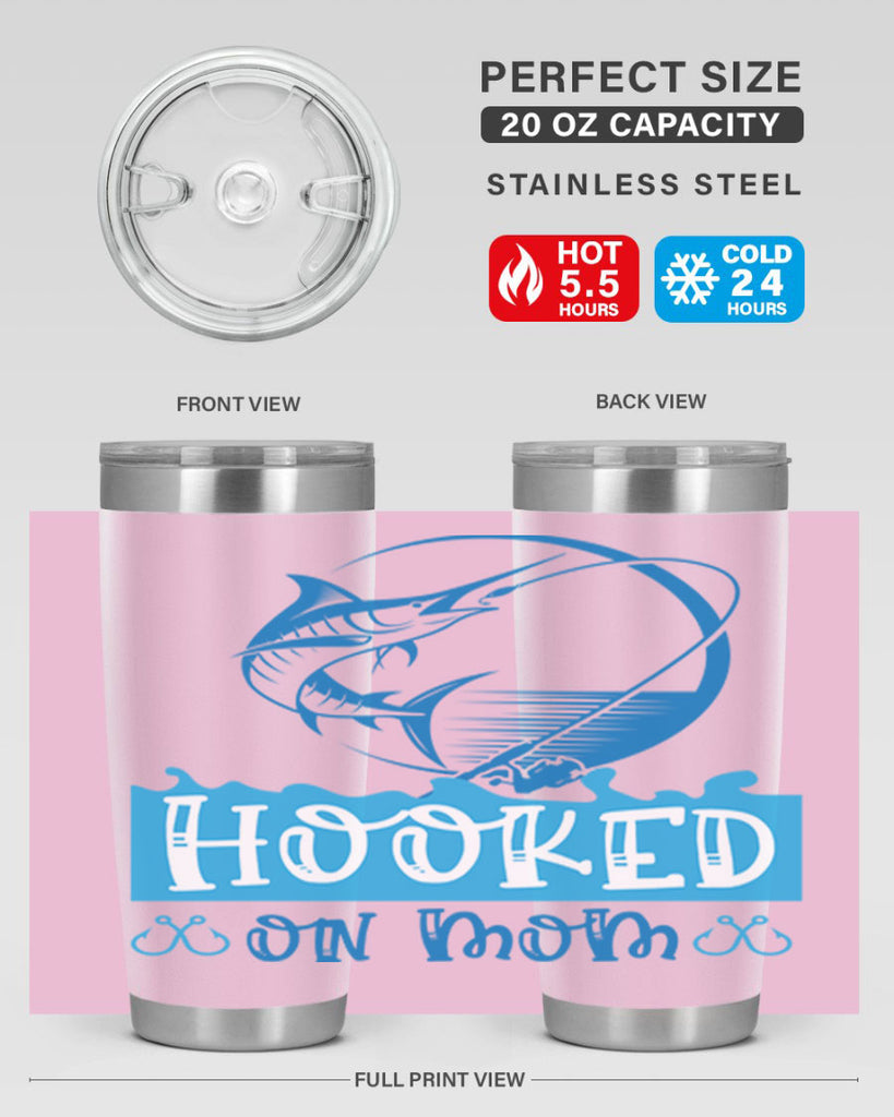 hooked on mom 217#- fishing- Tumbler