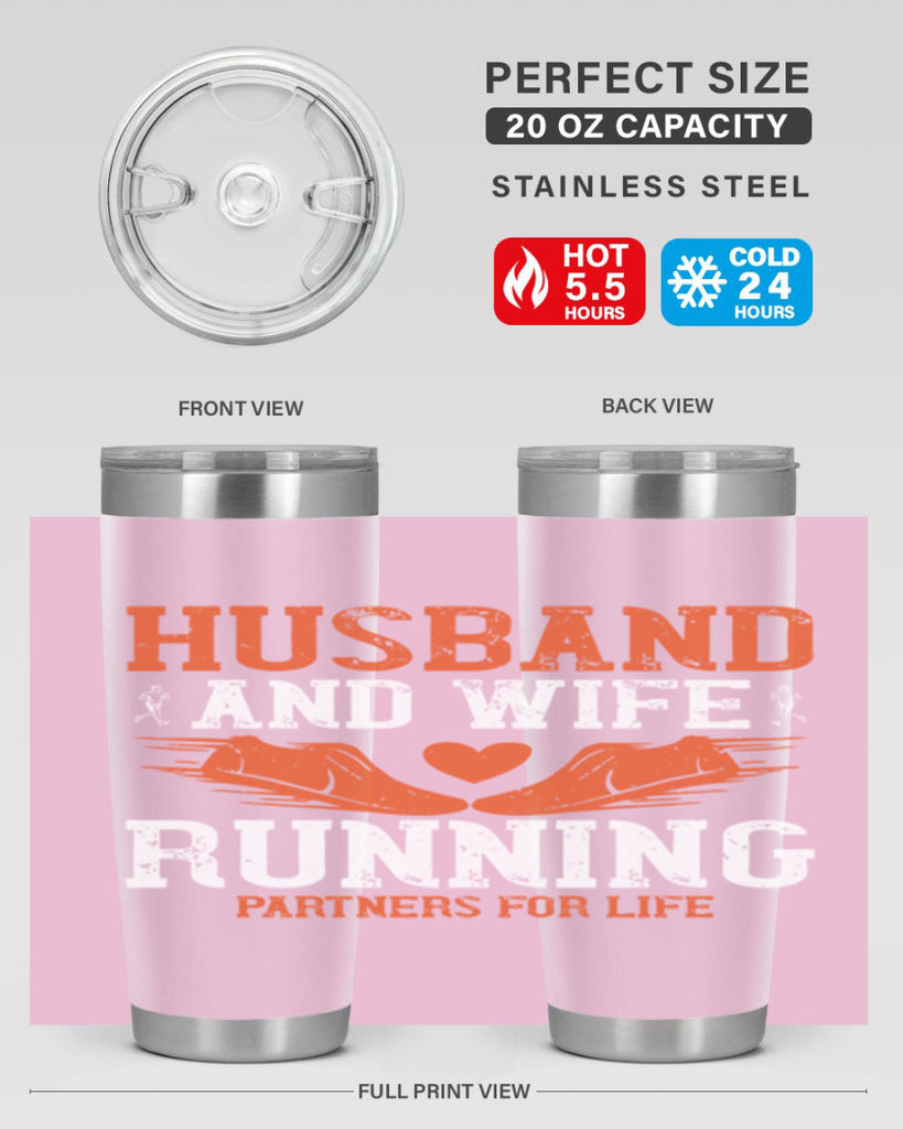 husband and wife running partners for life 41#- running- Tumbler