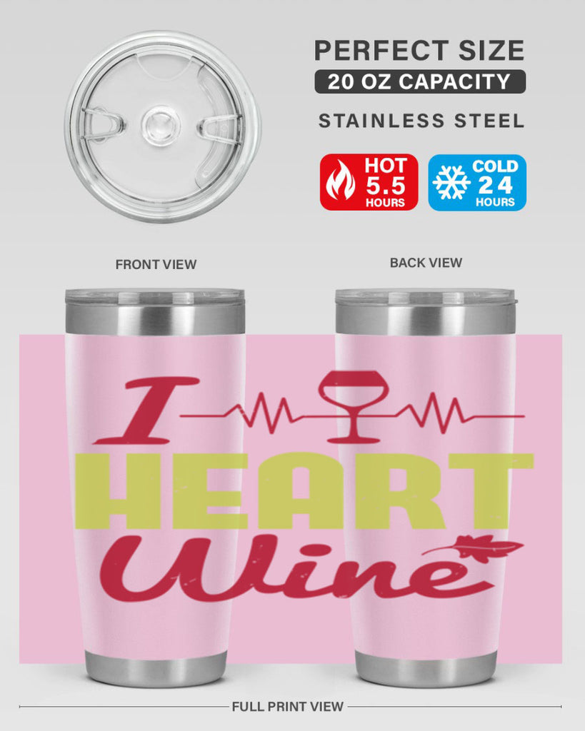 i heart wine 211#- wine- Tumbler