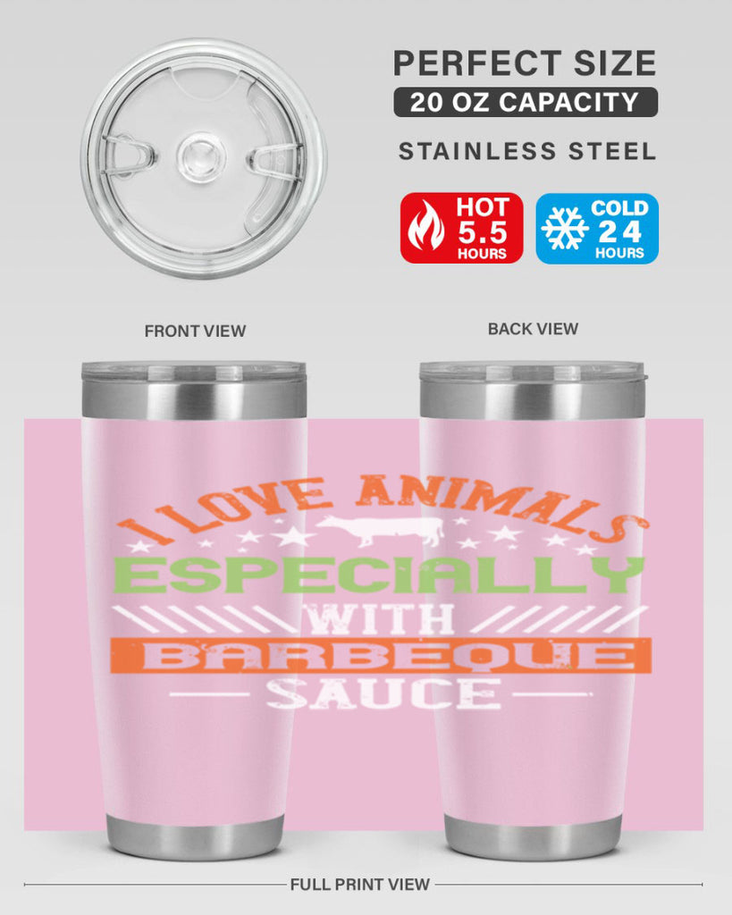 i love animals especially with barbeque sauce 130#- vegan- Tumbler