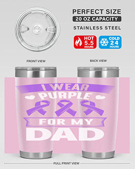 i wear purple for dad 170#- alzheimers- Tumbler