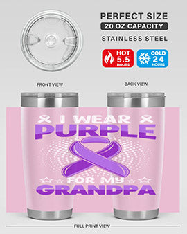 i wear purple for grandpa 172#- alzheimers- Tumbler