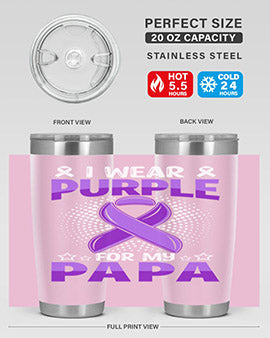 i wear purple for papa 175#- alzheimers- Tumbler