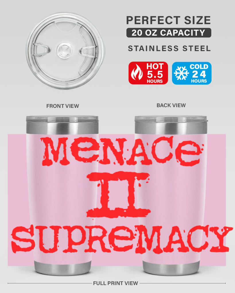 menace to supremacy 69#- black words phrases- Cotton Tank