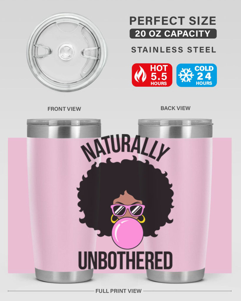 naturally unbothered afro woman 64#- black words phrases- Cotton Tank