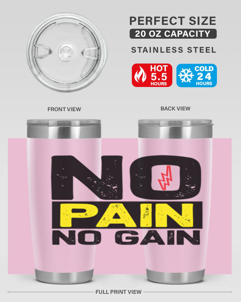 no pain no gain 5#- gym- Tumbler