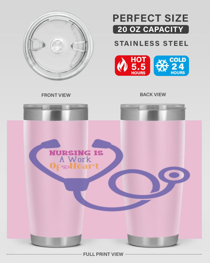 nursing is a work of heart Style Style 68#- nurse- tumbler