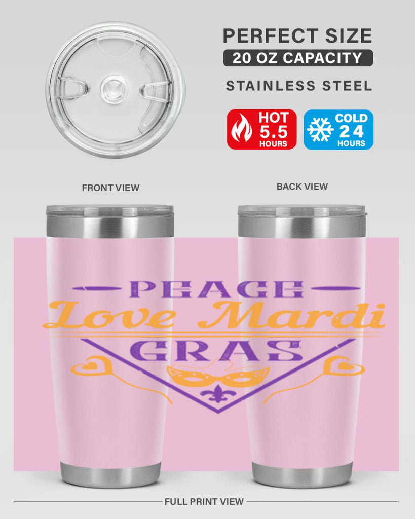 peace love mardi gras 39#- mardi gras- Tumbler