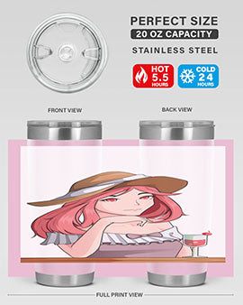 pretty woman with fresh juice in summer 37#- anime- Tumbler