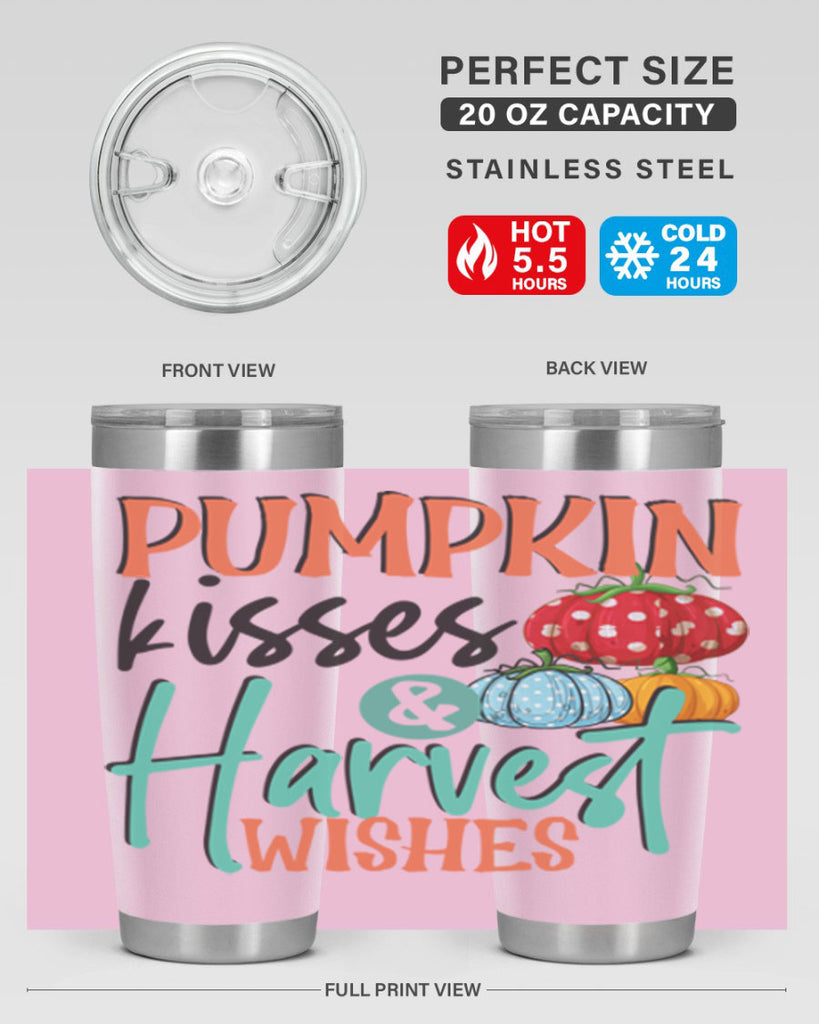 pumpkin kisses harvest wishes 526#- fall- Tumbler