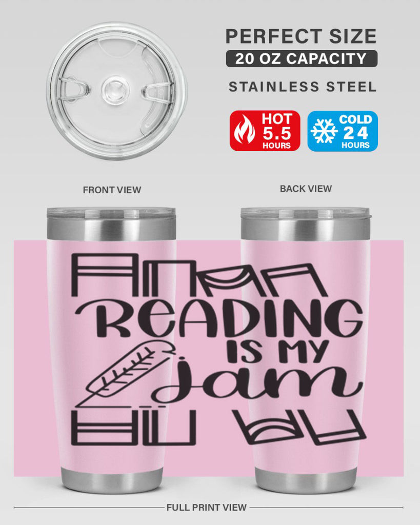 reading is my jam 29#- reading- Tumbler