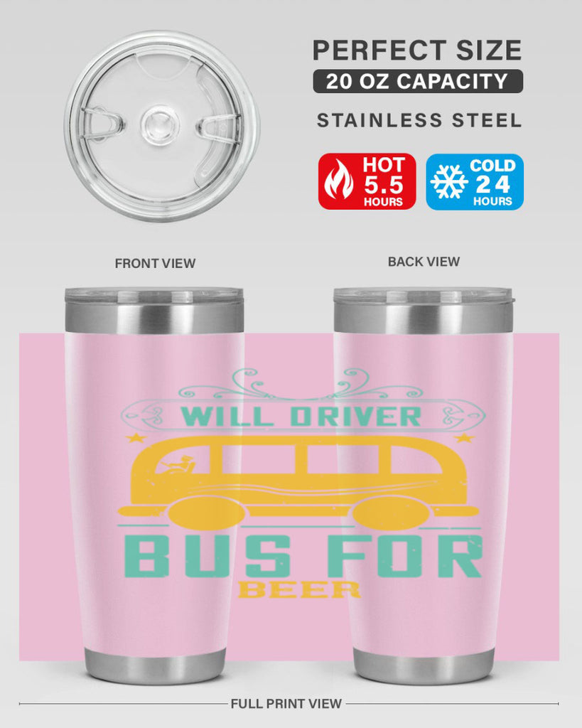 will driver bus for beer Style 6#- bus driver- tumbler